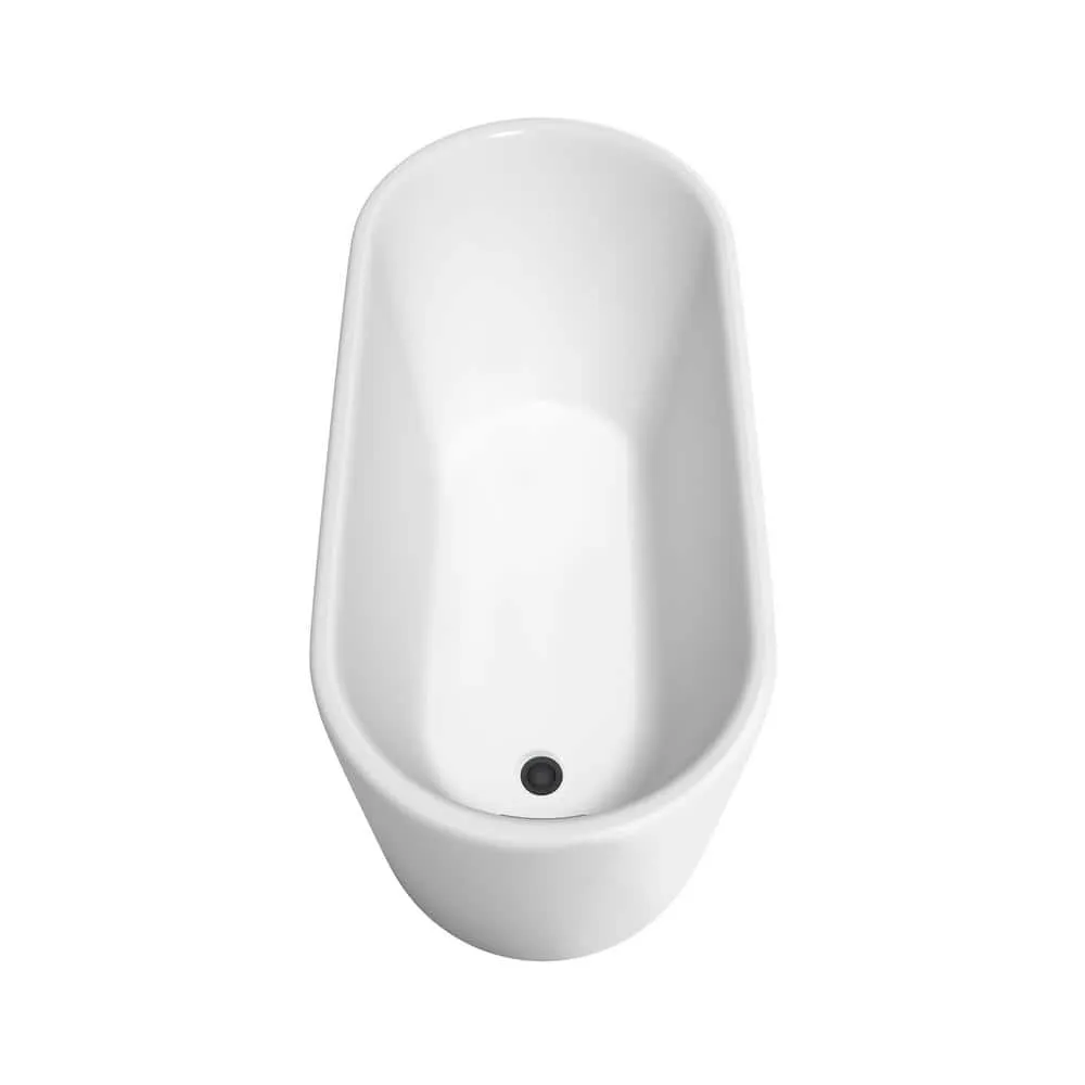 Wyndham Collection Ursula 59 in. Acrylic Freestanding Bathtub with Matte Black Trim, photo 4 of 7
