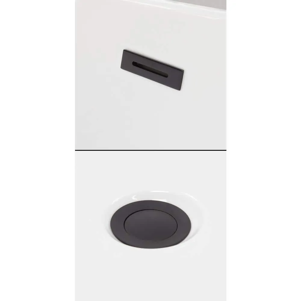 Wyndham Collection Ursula 59 in. Acrylic Freestanding Bathtub with Matte Black Trim, photo 5 of 7