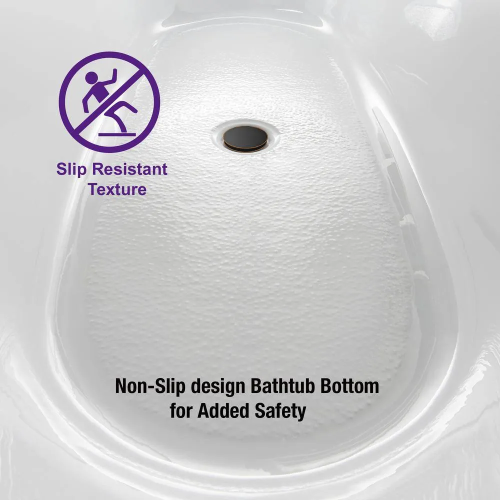 WOODBRIDGE 71 in. Acrylic FlatBottom Double-Ended Freestanding Bathtub, Oil-Rubbed Bronze Overflow & Drain, White, photo 6 of 8