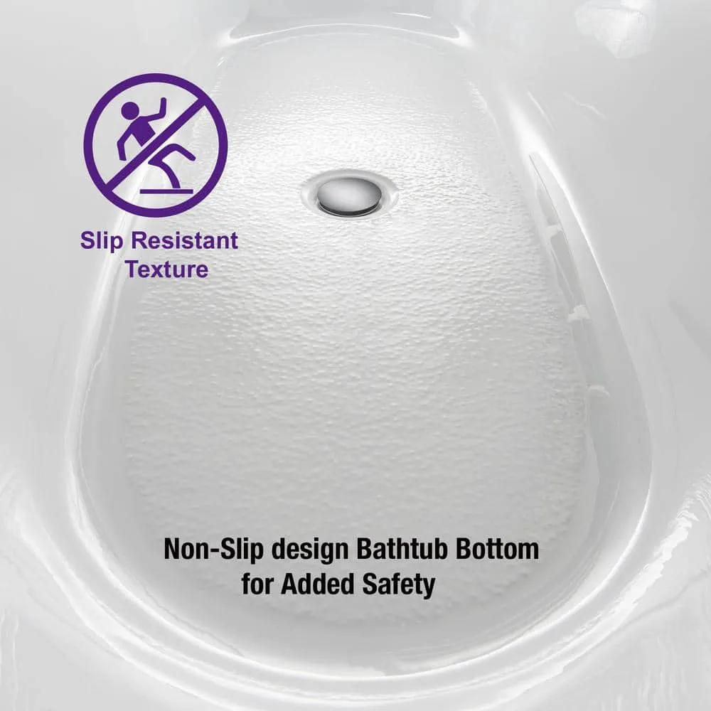 WOODBRIDGE Bridgewater 56 in. Acrylic Freestanding Double-Ended Soaking Bathtub with Drain and Overflow Included, White, photo 12 of 12