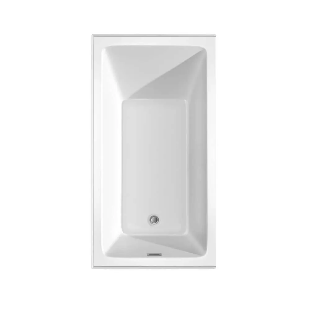 Wyndham Collection Grayley 60" x 32" Alcove Soaking Bathtub with Left Drain and Chrome Trim, photo 4 of 7