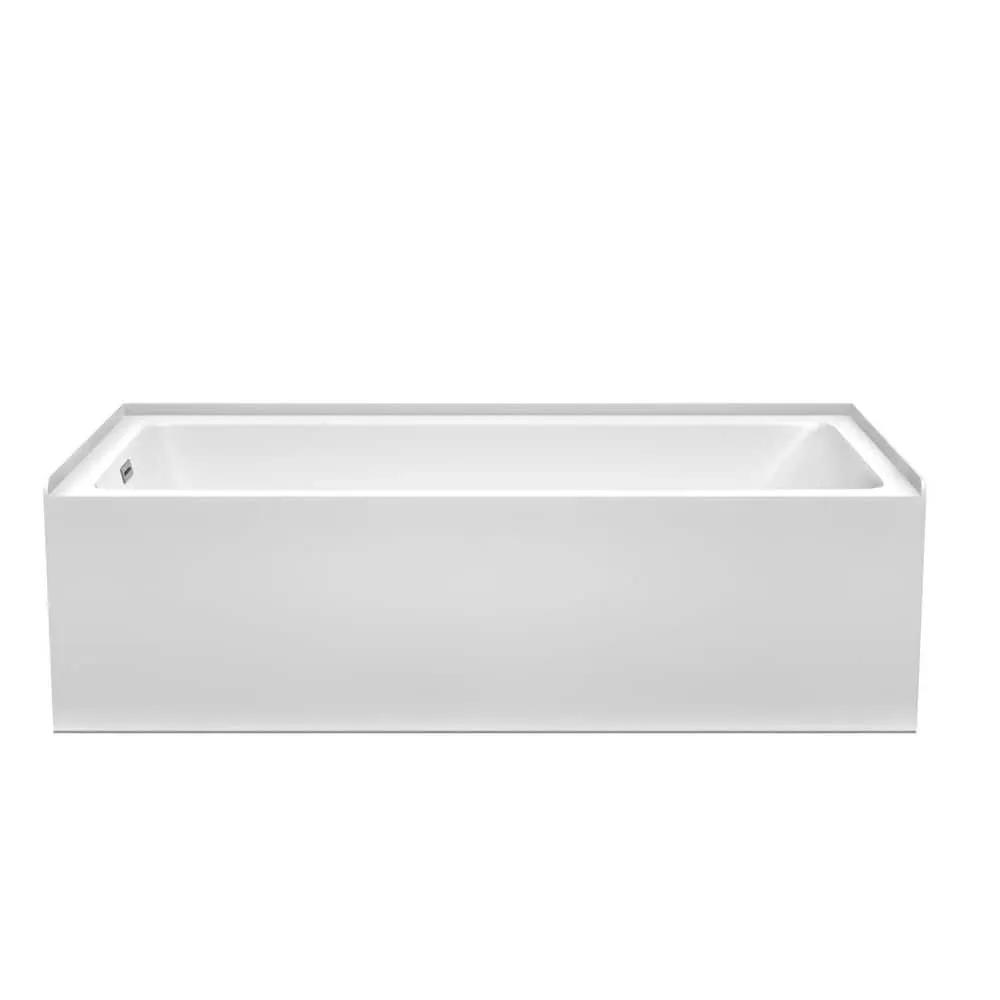 Wyndham Collection Grayley 60" x 32" Alcove Soaking Bathtub with Left Drain and Chrome Trim, photo 2 of 7