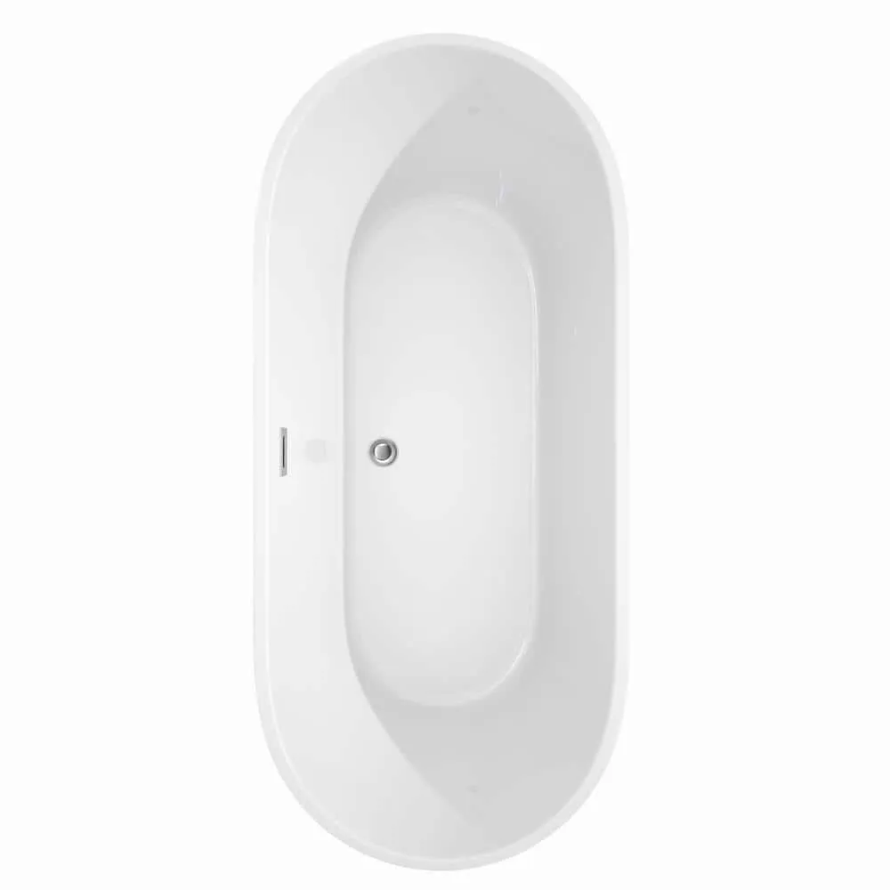 Wyndham Collection Carissa 5.9 ft. Acrylic Freestanding Bathtub with Chrome Trim, photo 4 of 6