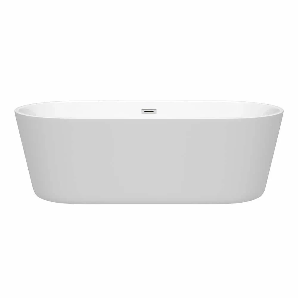 Wyndham Collection Carissa 5.9 ft. Acrylic Freestanding Bathtub with Chrome Trim, photo 2 of 6