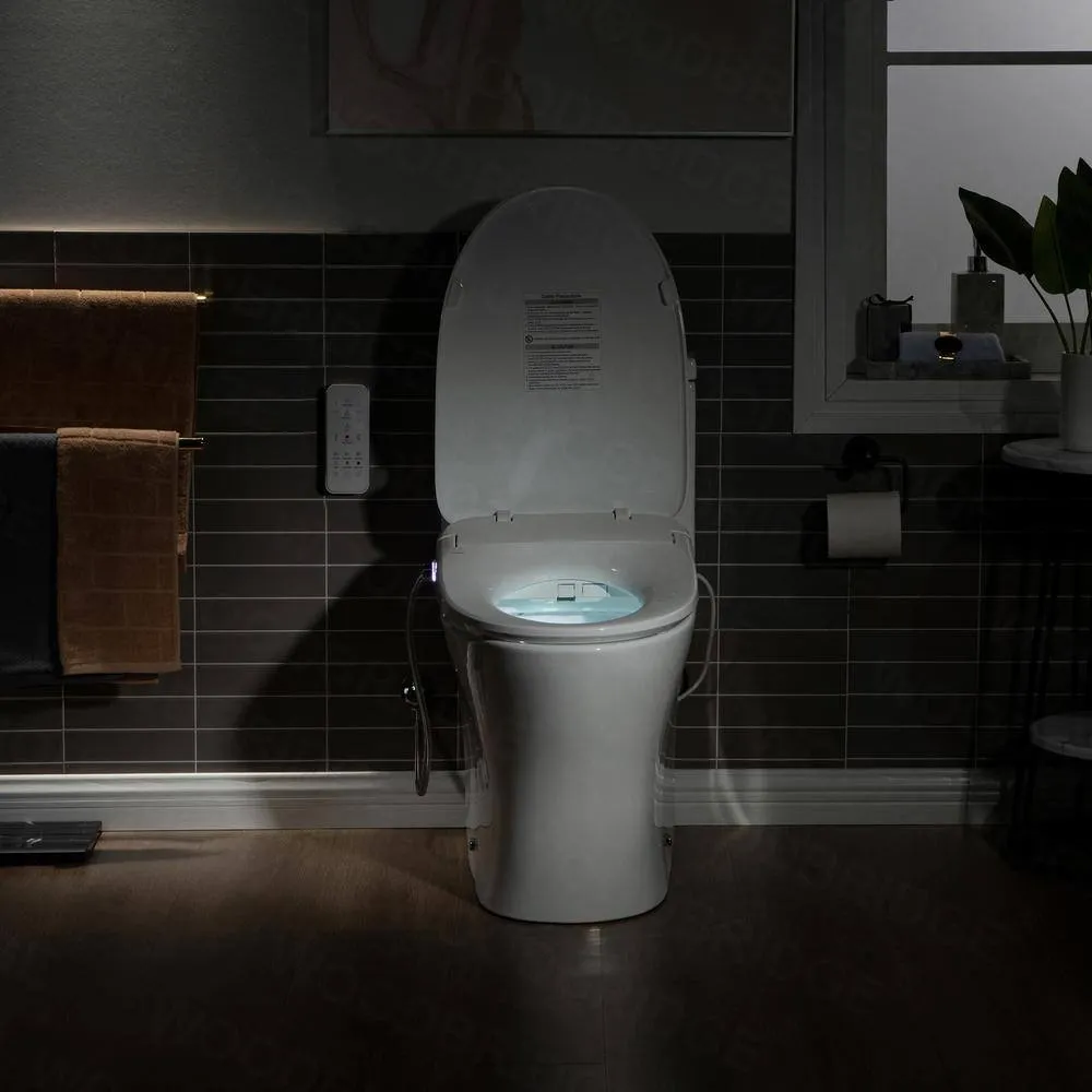 WOODBRIDGE Journey 1-Piece Dual Flush Elongated Smart Bidet Toilet in White, photo 5 of 10