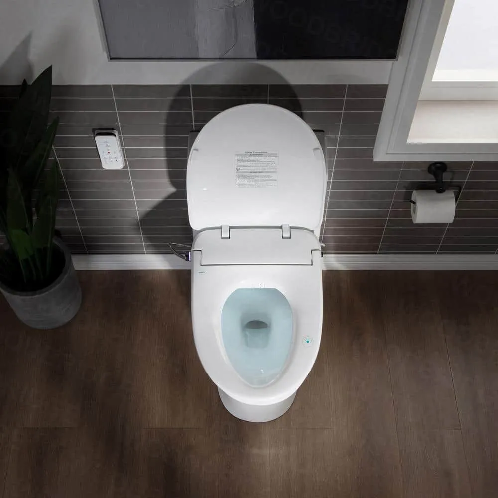 WOODBRIDGE Journey 1-Piece Dual Flush Elongated Smart Bidet Toilet in White, photo 3 of 10