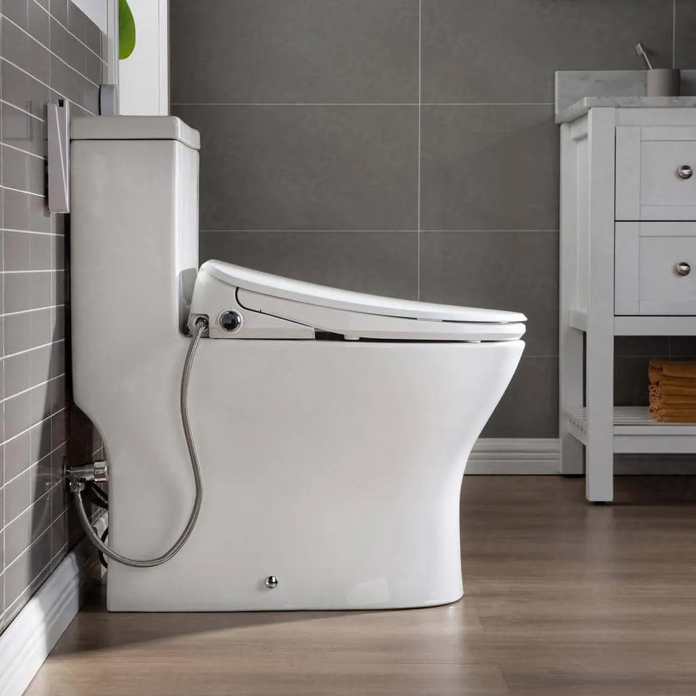WOODBRIDGE Journey 1-Piece Dual Flush Elongated Smart Bidet Toilet in White, photo 8 of 10