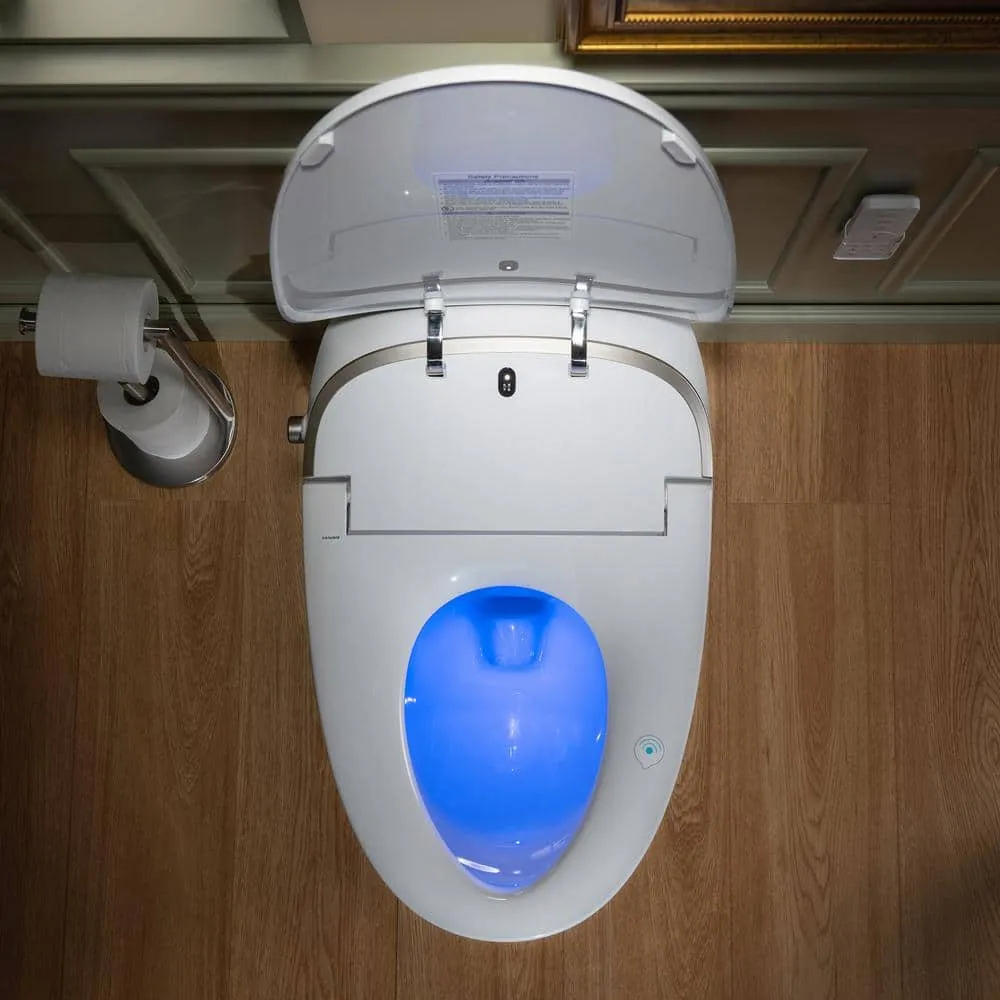 WOODBRIDGE Intelligent Comfort Height Dual Flush Elongated Toilet, White, photo 7 of 10