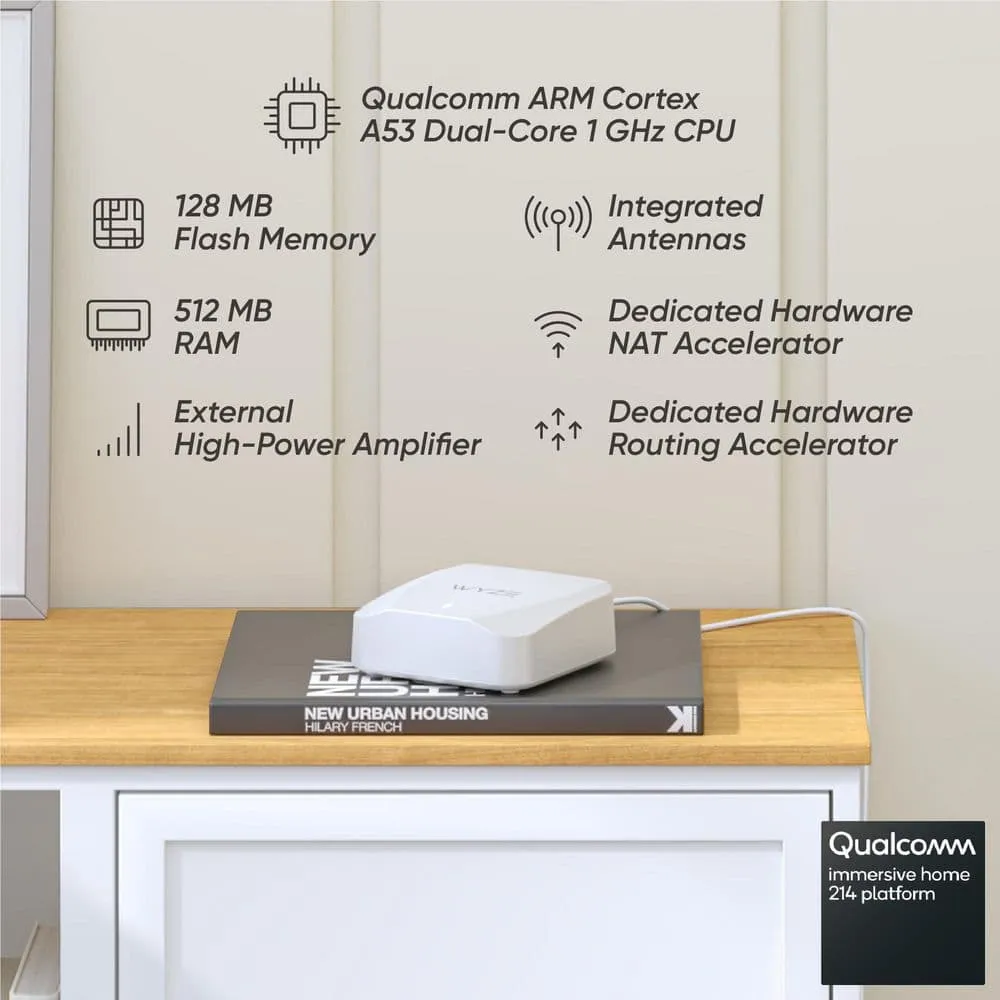 Wyze AX3000 Dual-Band Wi-Fi 6 Mesh Router, 1500 sq. ft. Coverage, Replaces Router+Extender, w/Wired Backhaul, 2x 1Gb ports, photo 2 of 10