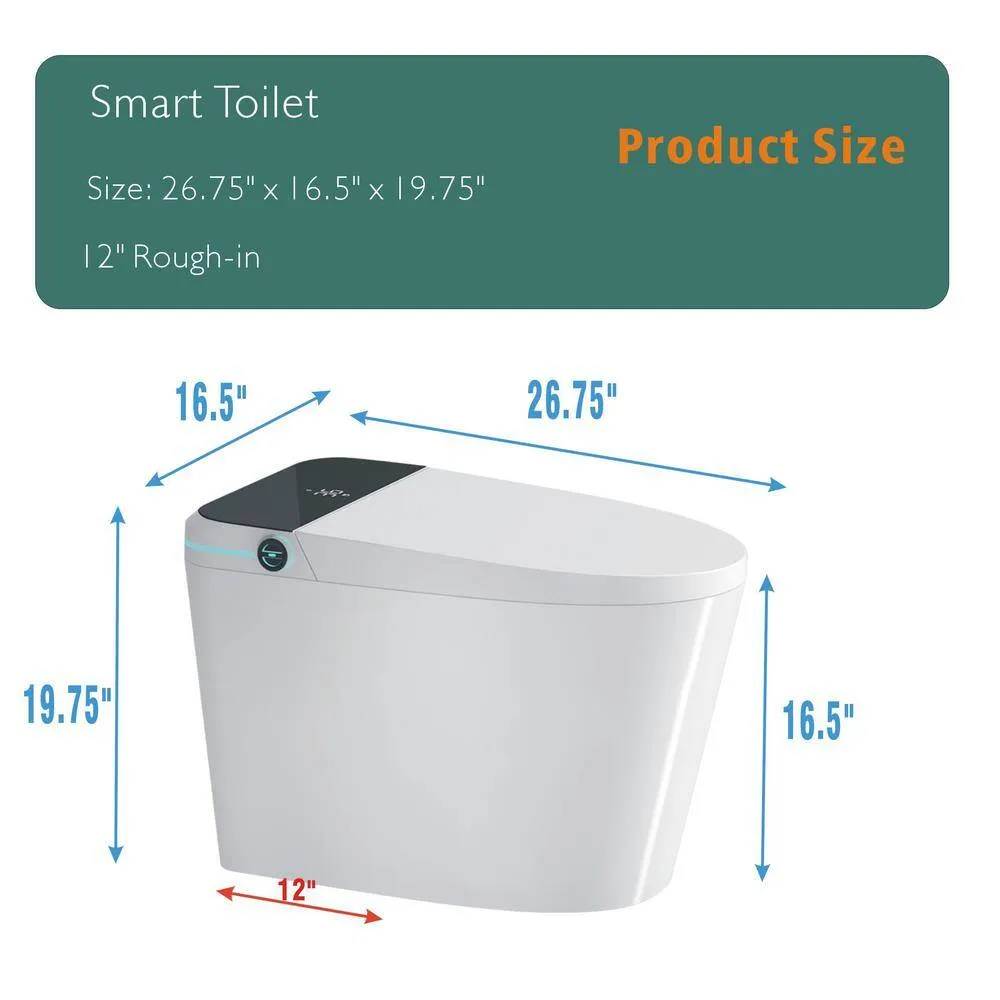 Xspracer Moray Elongated Smart Bidet Toilet with Foot Sensor, LED Display, and Warm Water, photo 7 of 8