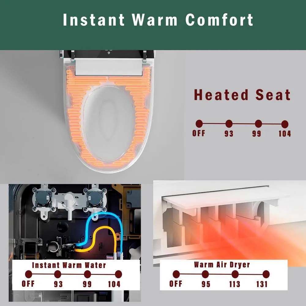 Xspracer Moray Elongated Smart Bidet Toilet with Foot Sensor, LED Display, and Warm Water, photo 4 of 8