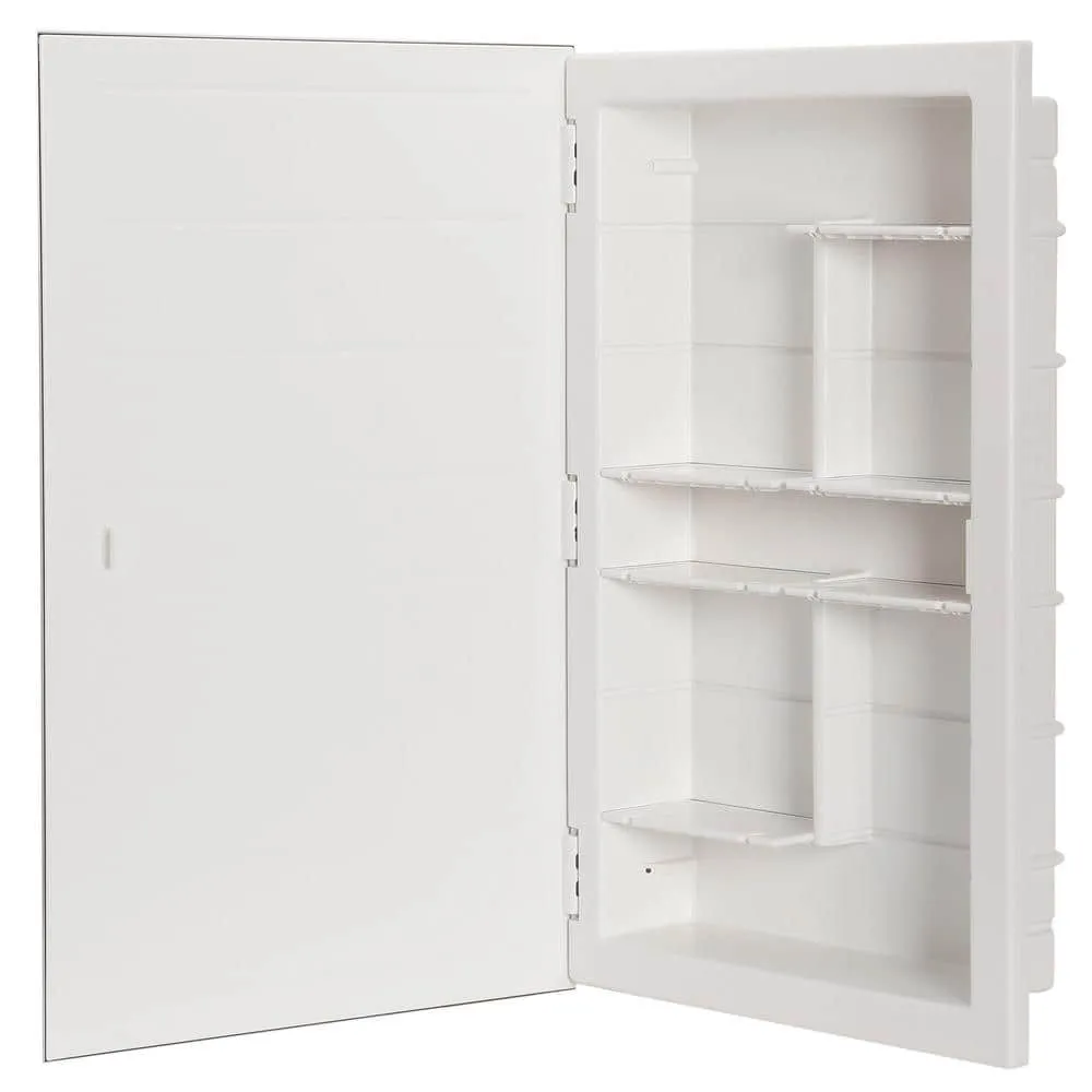 ZACA SPACECAB Regulus 16 in. x 26 in. x 3-1/2 in. Framed Recessed 1-Door Bathroom Medicine Cabinet with 6-Shelves and Chrome Frame, photo 10 of 11