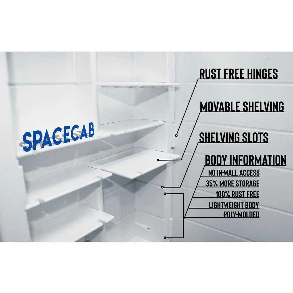ZACA SPACECAB Media 16 in. x 26 in. x 3-1/2 in. Frameless Recessed 1-Door Medicine Cabinet with 6-Shelves and Polished Edge Mirror, photo 9 of 11