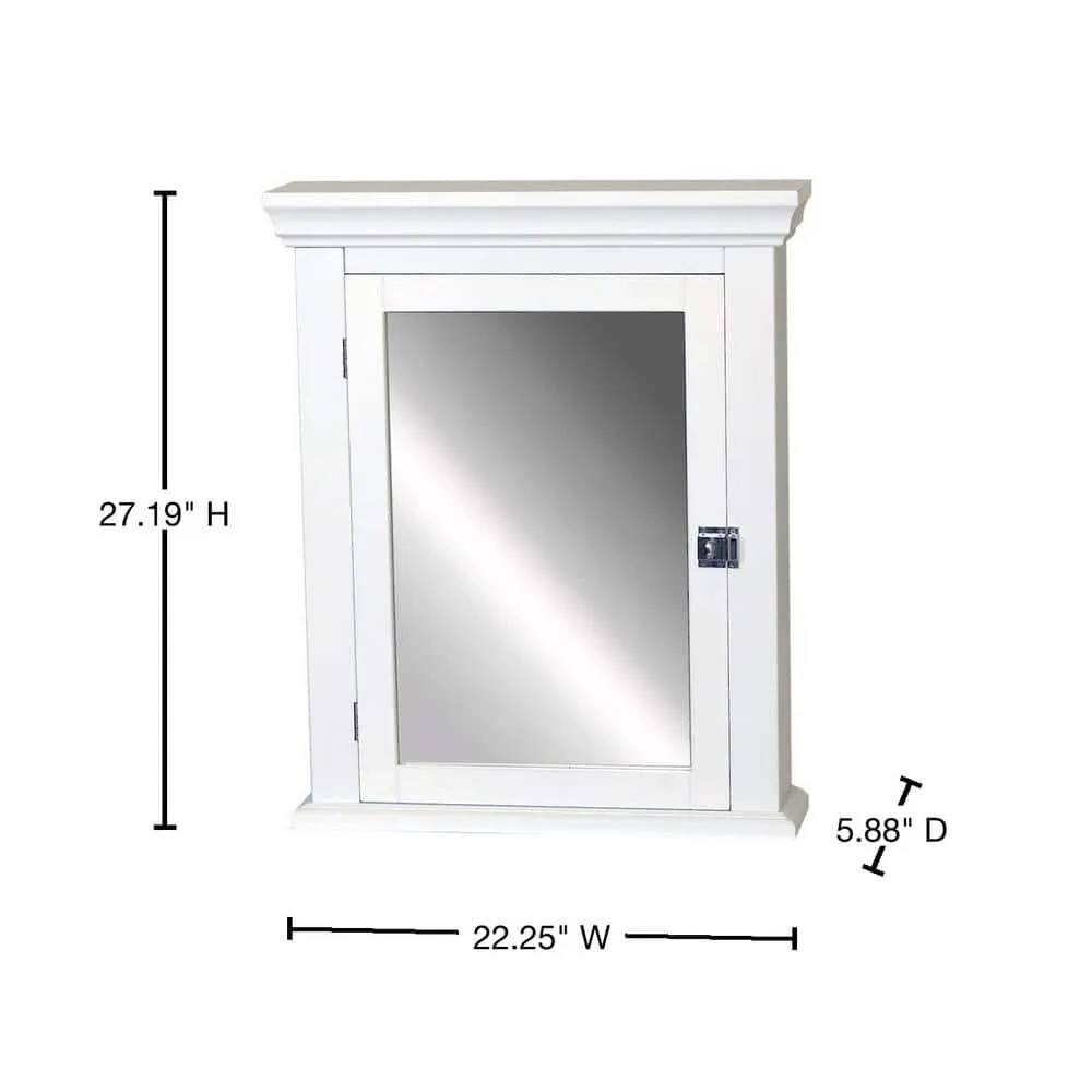 Zenith Early American 22-1/4 in. W x 27 in. H x 5-7/8 in. D Framed Surface-Mount Bathroom Medicine Cabinet in White, photo 2 of 6