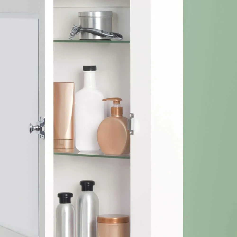 Zenith Early American 22-1/4 in. W x 27 in. H x 5-7/8 in. D Framed Surface-Mount Bathroom Medicine Cabinet in White, photo 6 of 6