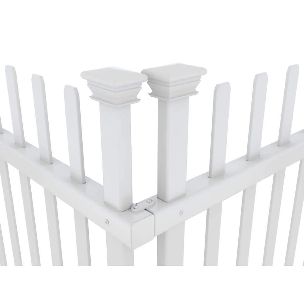 Zippity Outdoor Products 3.4 ft. x 3.7 ft. Burbank No-Dig Vinyl Garden Picket Fence Panel (2-Pack), photo 7 of 10
