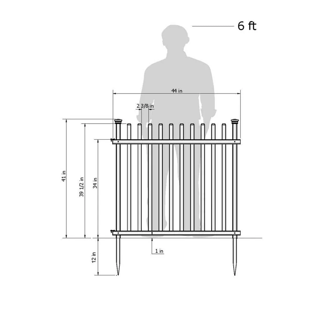 Zippity Outdoor Products 3.4 ft. x 3.7 ft. Burbank No-Dig Vinyl Garden Picket Fence Panel (2-Pack), photo 3 of 10