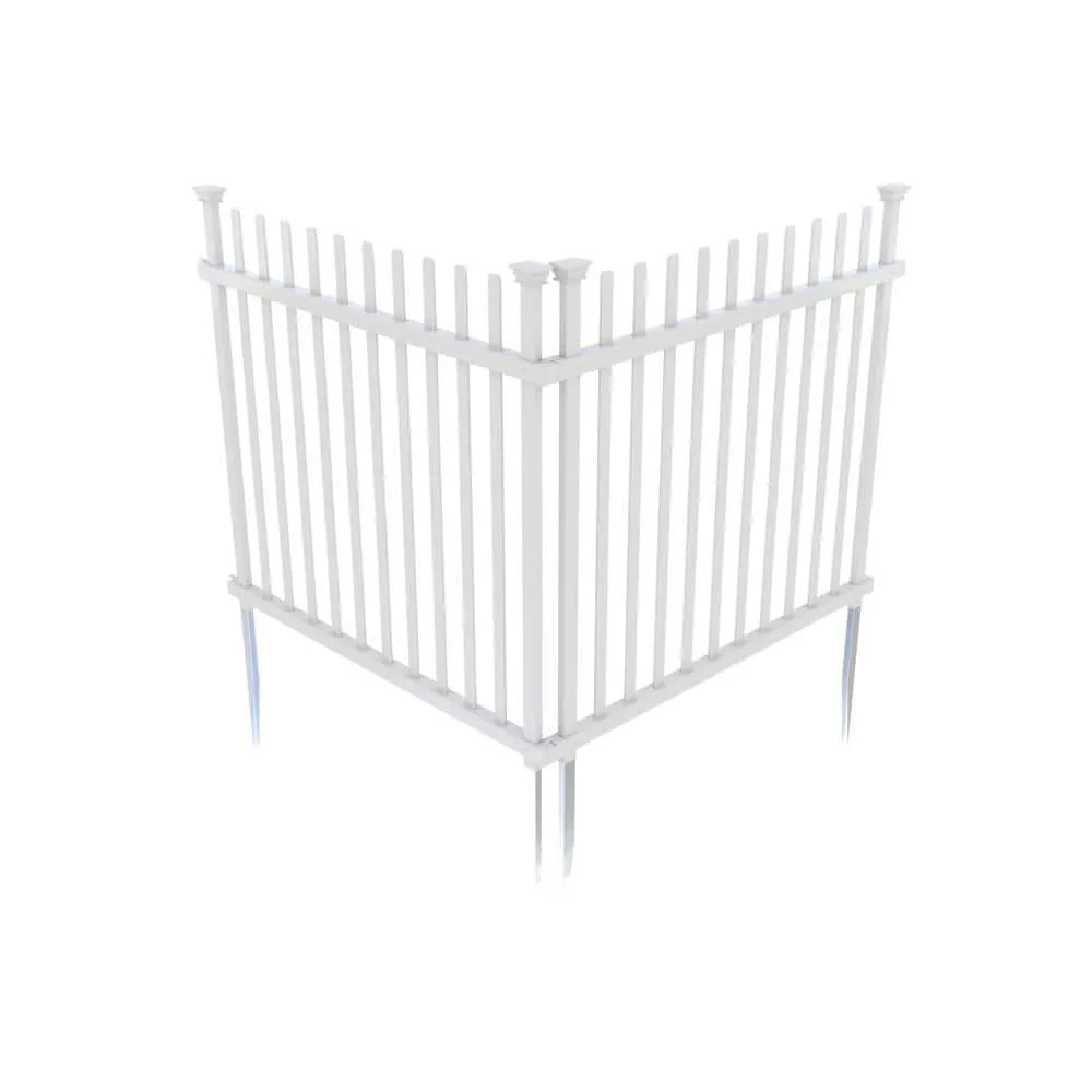Zippity Outdoor Products 3.4 ft. x 3.7 ft. Burbank No-Dig Vinyl Garden Picket Fence Panel (2-Pack), photo 6 of 10