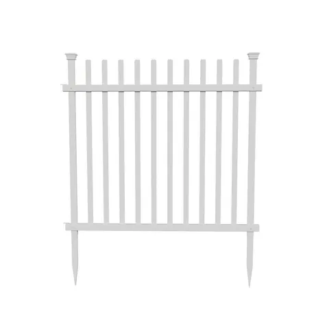 Burbank No-Dig Vinyl Garden Picket Fence Panel