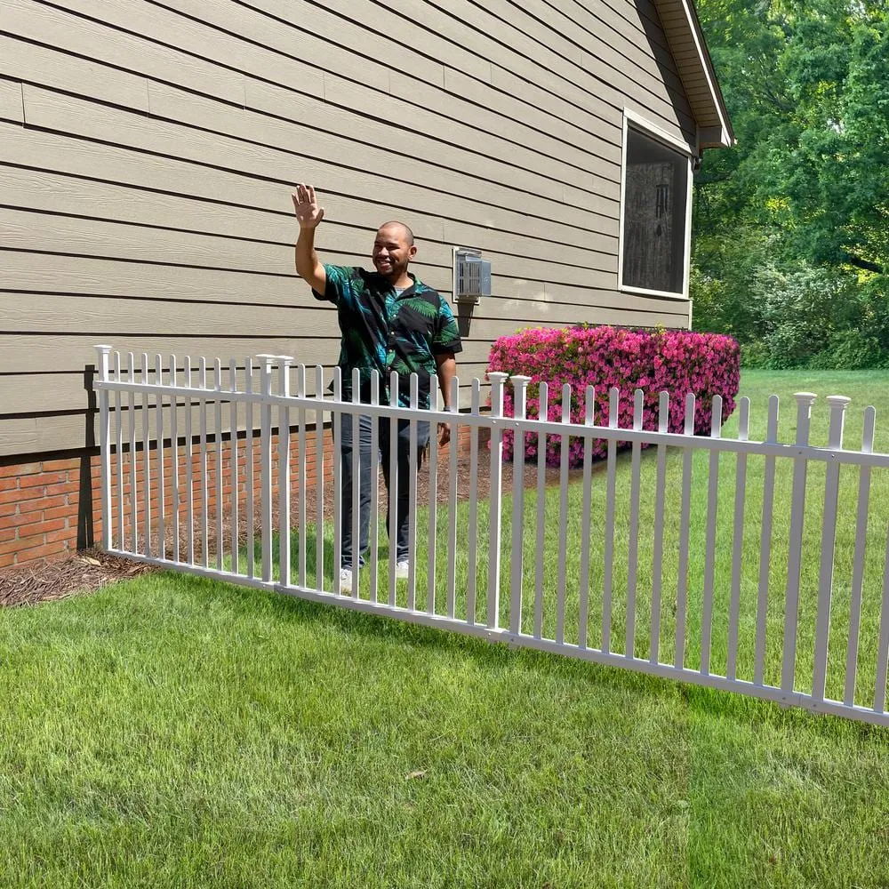 Zippity Outdoor Products 3.4 ft. x 3.7 ft. Burbank No-Dig Vinyl Garden Picket Fence Panel (2-Pack), photo 2 of 10