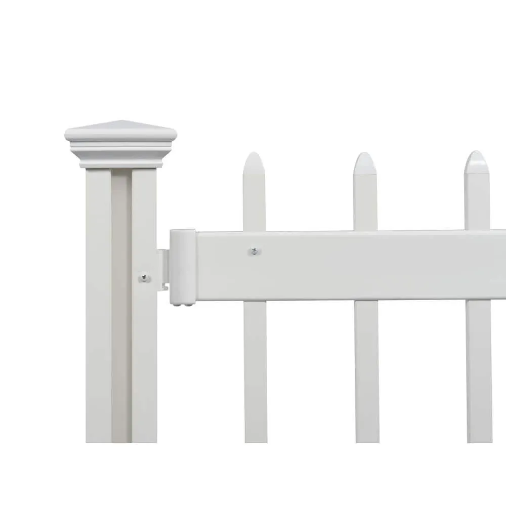 Zippity Outdoor Products 3.2 ft. H x 5.5 ft. W Kensington Hinged White Vinyl Spaced Picket Portable Event Fence Kit, photo 7 of 9