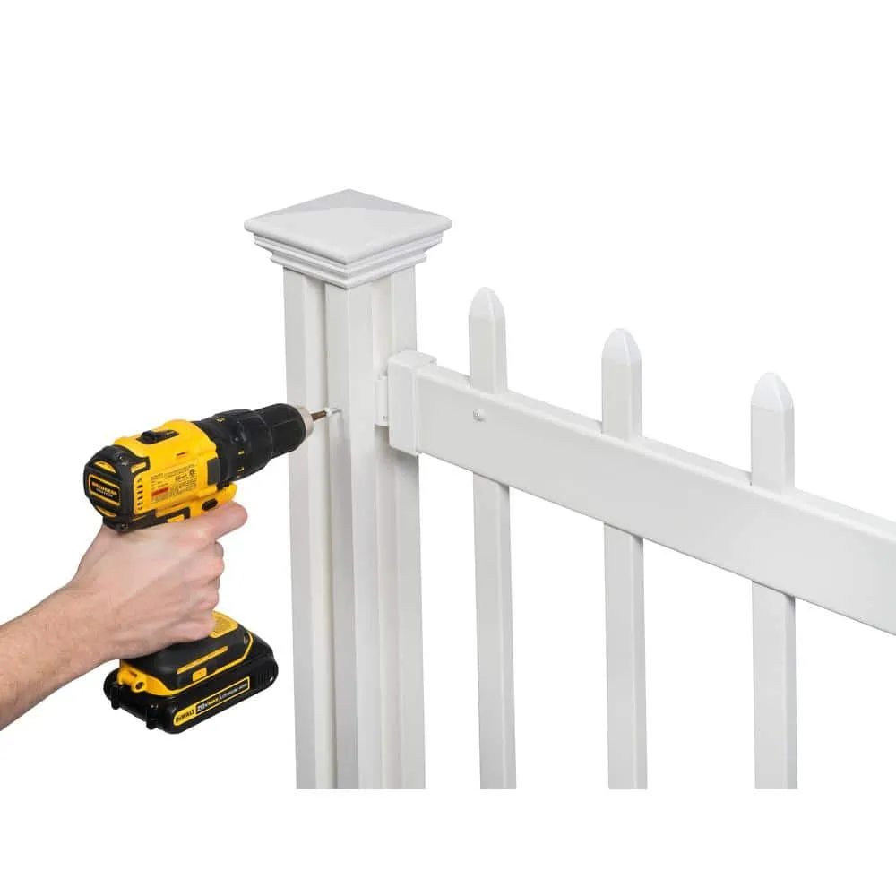 Zippity Outdoor Products 3.2 ft. H x 5.5 ft. W Kensington Hinged White Vinyl Spaced Picket Portable Event Fence Kit, photo 6 of 9