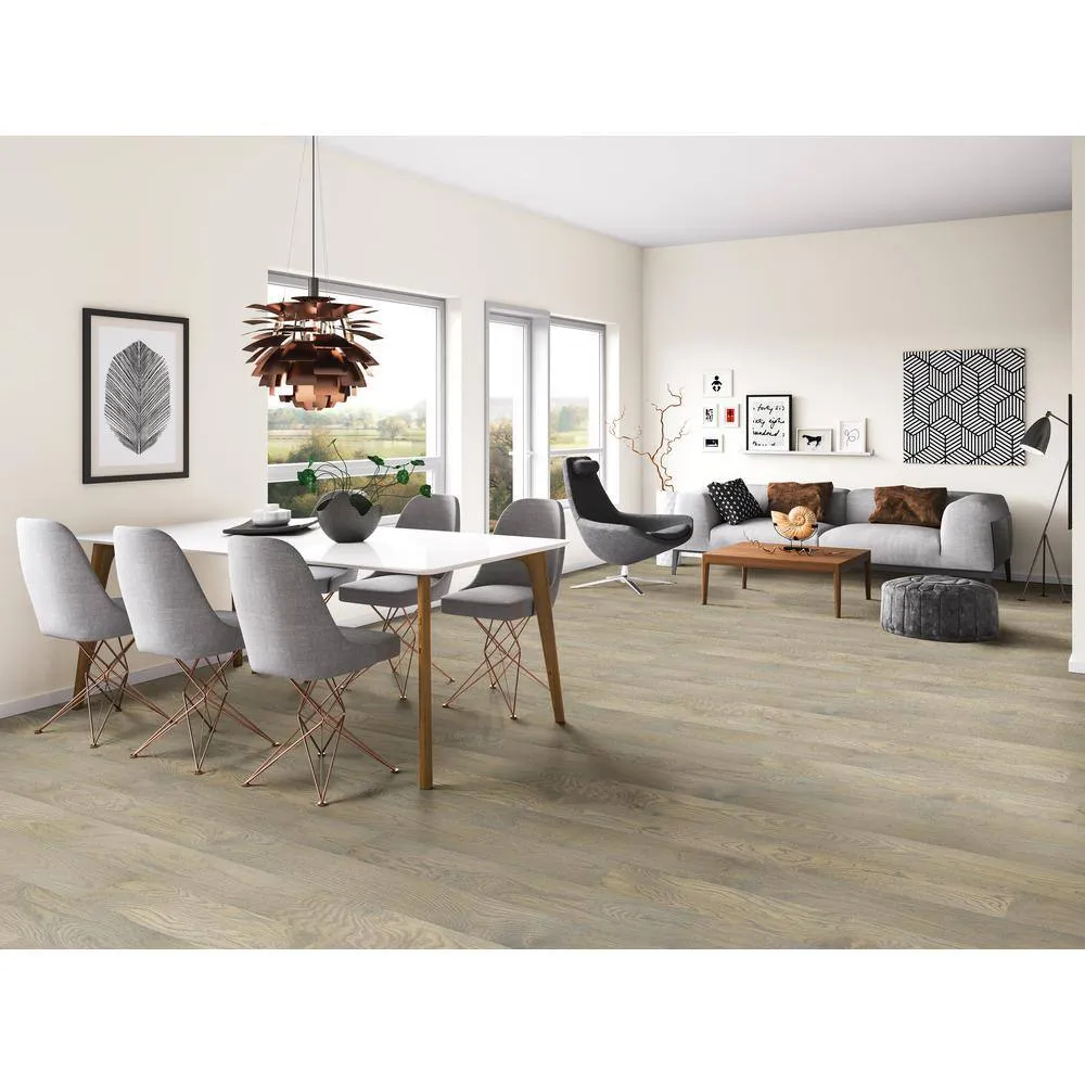 A&A Surfaces Woodridge Willrow Oak 0.28 in. x 6.5 in. Waterproof Wire Brushed Engineered Hardwood Flooring (1040.16 sq. ft./pallet), photo 3 of 10