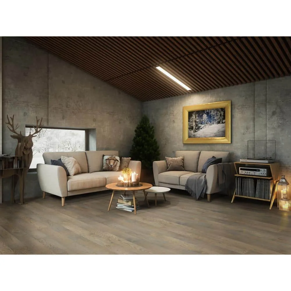 A&A Surfaces Woodridge Willrow Oak 0.28 in. x 6.5 in. Waterproof Wire Brushed Engineered Hardwood Flooring (1040.16 sq. ft./pallet), photo 4 of 10