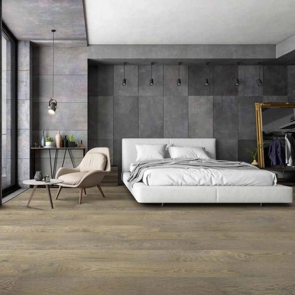 A&A Surfaces Woodridge Willrow Oak 0.28 in. x 6.5 in. Waterproof Wire Brushed Engineered Hardwood Flooring (1040.16 sq. ft./pallet), photo 5 of 10