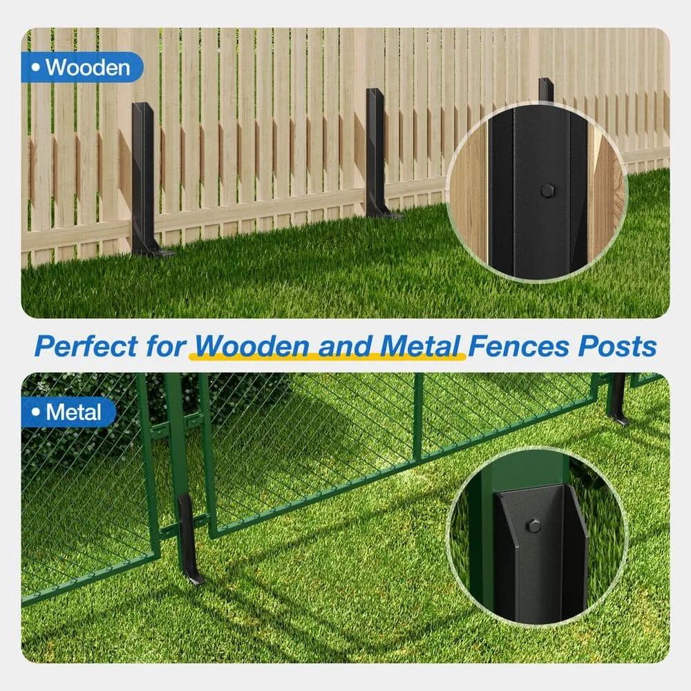 WINSOON 34 in. Heavy Duty Black Fence Post Repair Kit Anchor Ground Spike, Fence Post for Repairing Broken Fence, photo 6 of 7