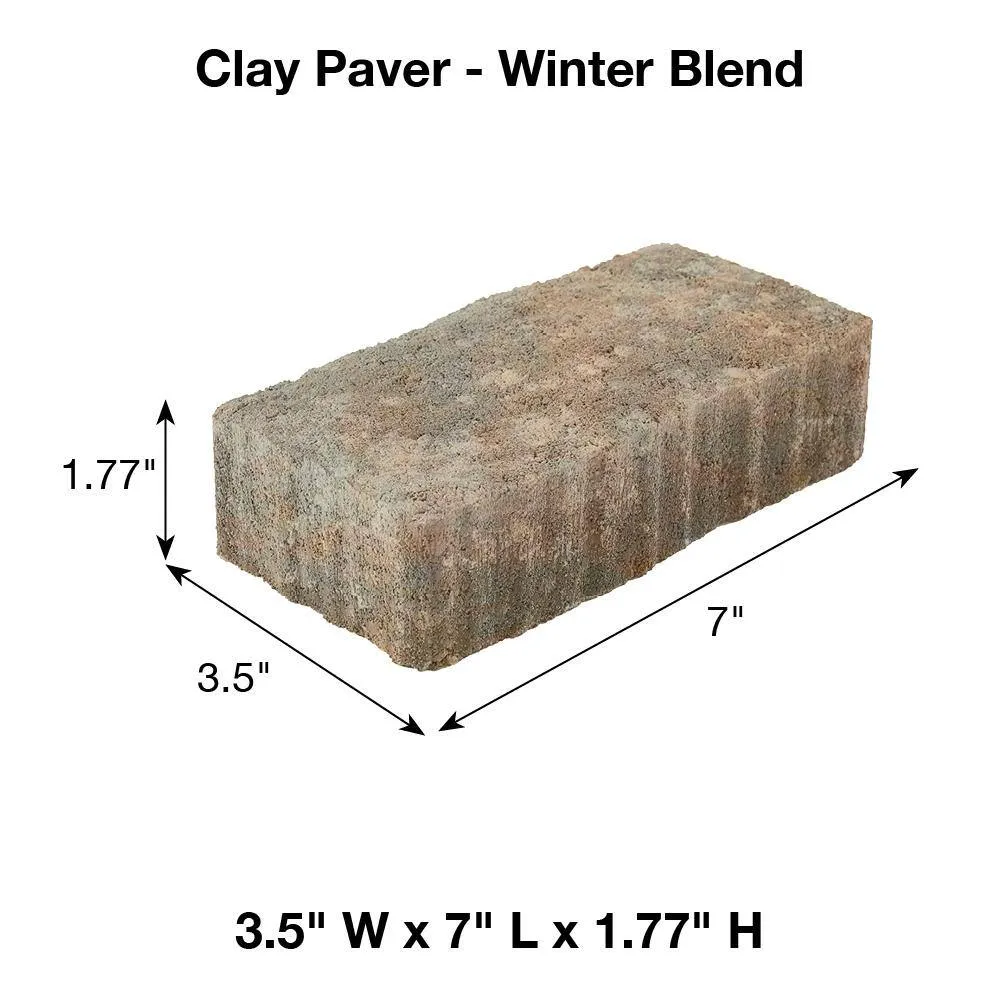 Pavestone Clayton 7 in. L x 3.5 in. W x 1.77 in. H Winter Blend Concrete Paver (840-Pieces/143 sq. ft./Pallet), photo 5 of 5