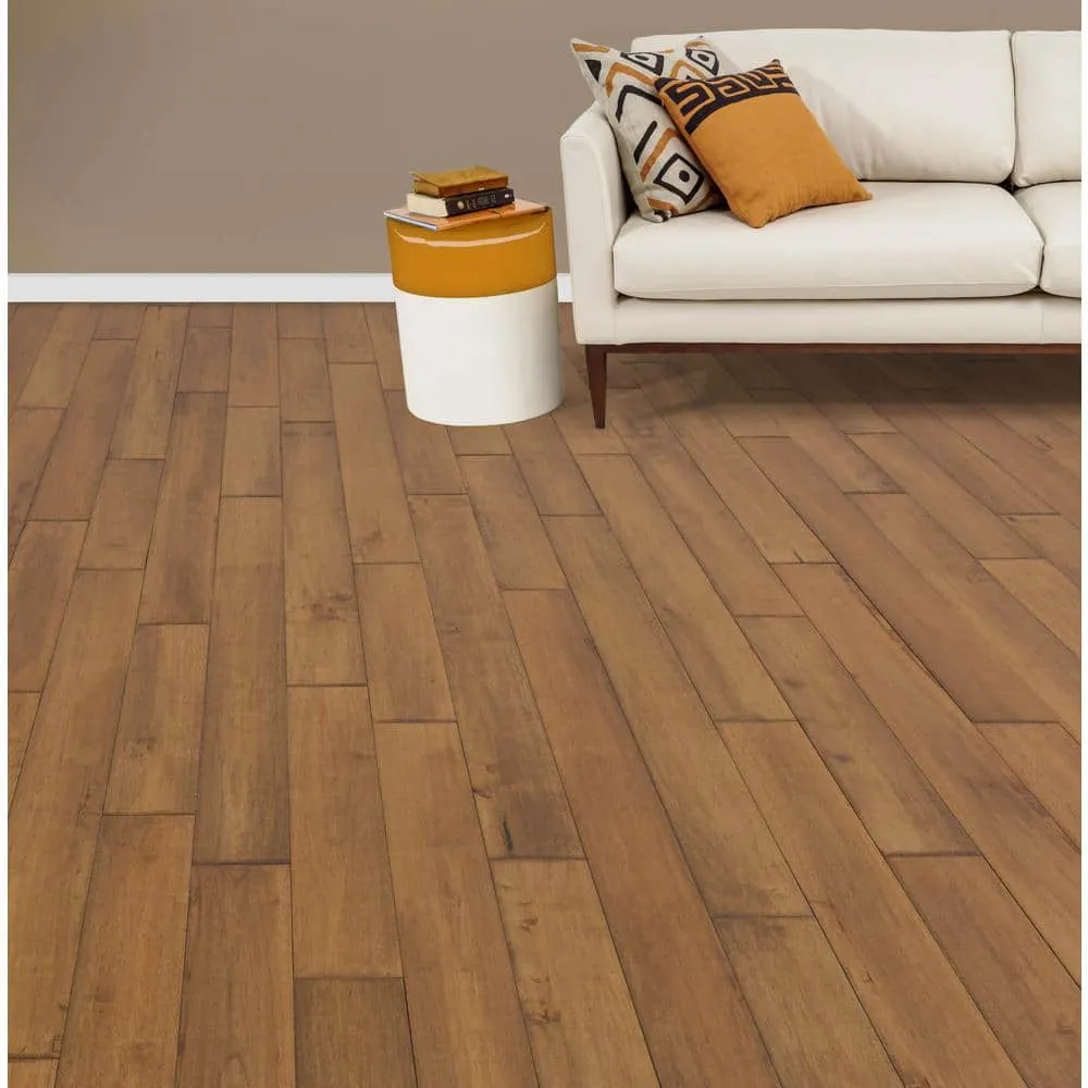 ASPEN FLOORING Woodside Caucho Wood 3/4 in. T x 4.5 in. W Light Distressed Solid Hardwood Flooring (21.82 sqft/case), photo 2 of 5