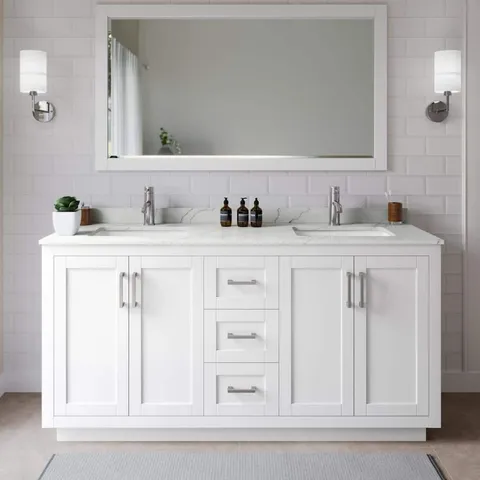 Miranda 66" Double Bath Vanity with Quartz Top