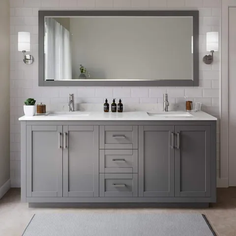 Miranda 72" Double Bath Vanity with Cultured Marble Top