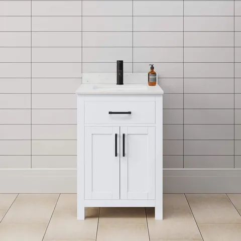 Beckett 24" Single Bath Vanity with Marble Top