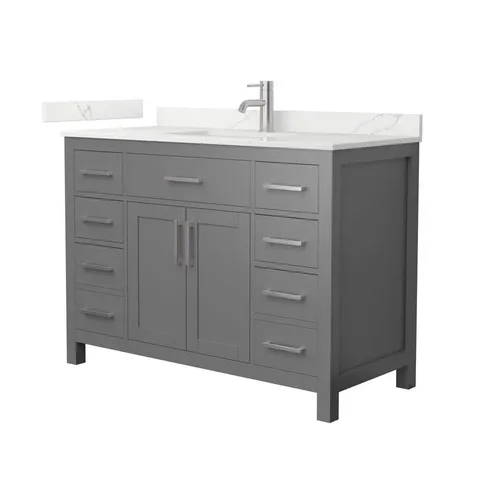 Beckett 48 in. Dark Gray Bath Vanity with Quartz Top