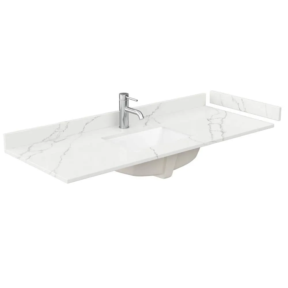 Wyndham Collection Beckett 54 in. Green Bathroom Vanity with Giotto Quartz Top, photo 4 of 4