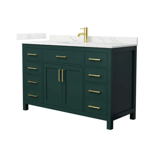 Beckett 54 in. Green Bath Vanity with Quartz Top