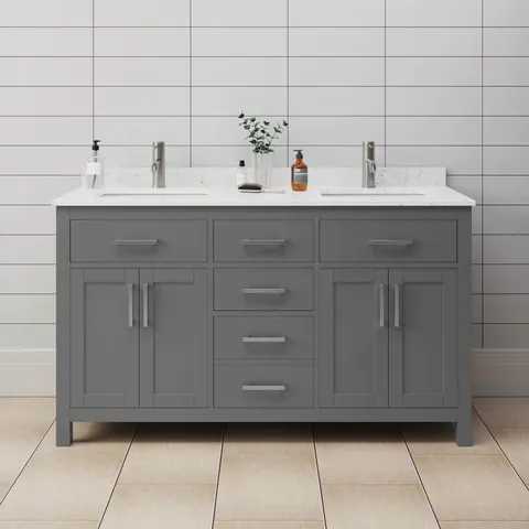 Beckett 60" Double Bath Vanity in Dark Gray