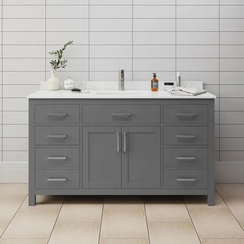 Beckett 60" Single Bath Vanity in Dark Gray