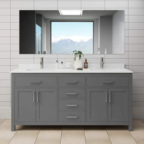 Beckett 72" Double Bath Vanity in Dark Gray