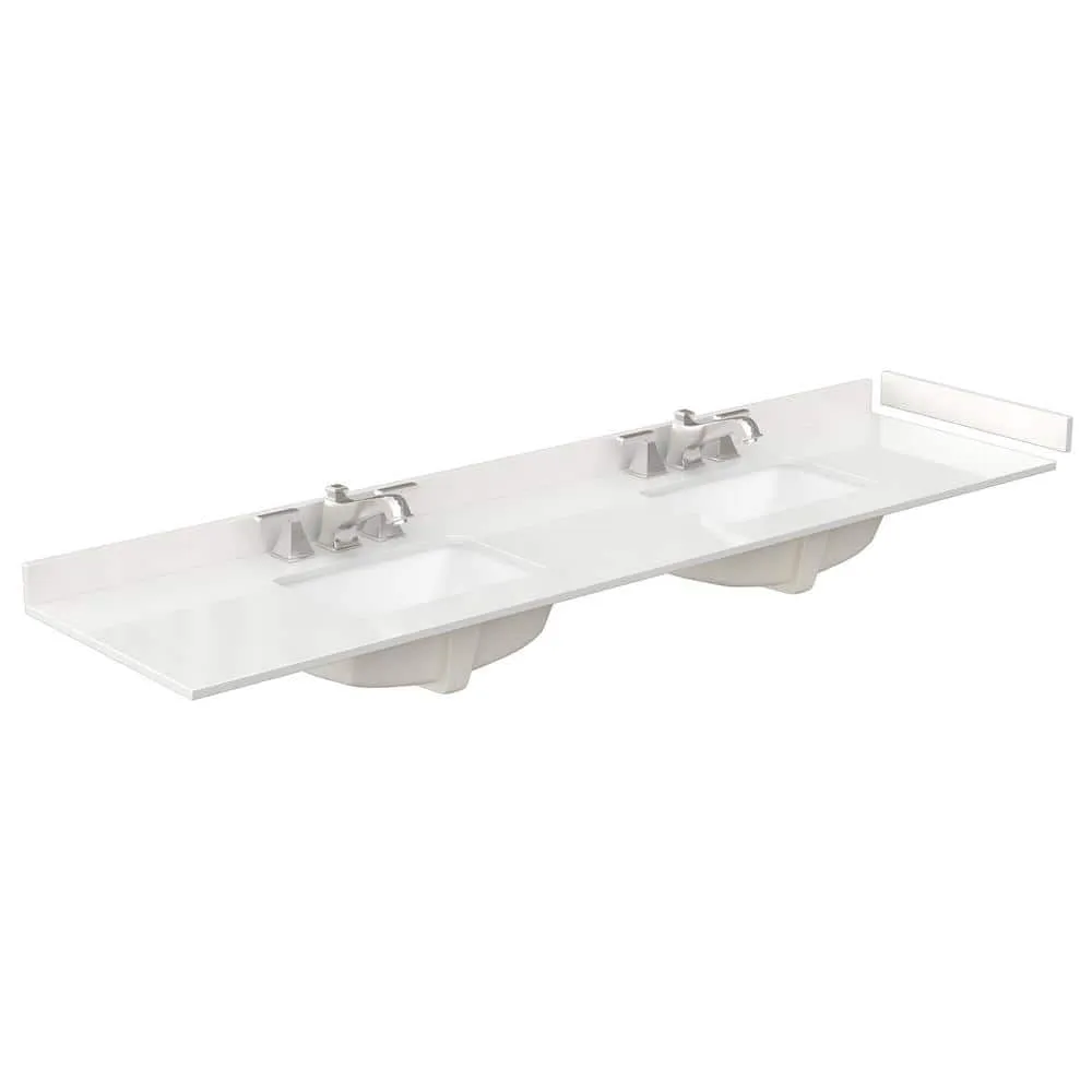 Wyndham Collection Beckett TK 84" Double Sink Bath Vanity in Dark Gray with Matte Black Trim and White Quartz Top, photo 5 of 5