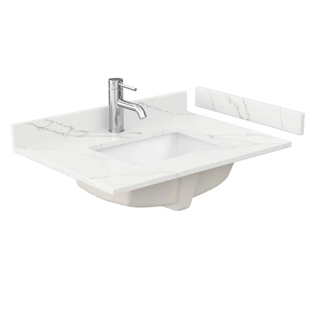 Wyndham Collection Elan 30" Single Bath Vanity in White with Giotto Quartz Top, photo 3 of 4