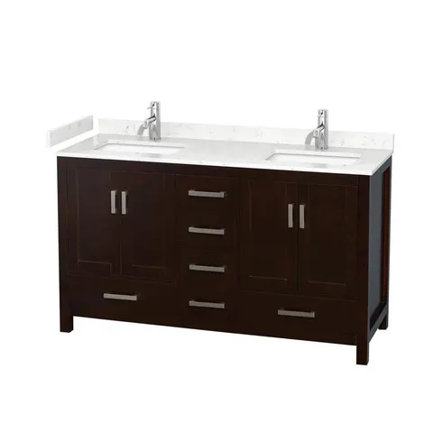 Sheffield 60" Double Bath Vanity in Espresso