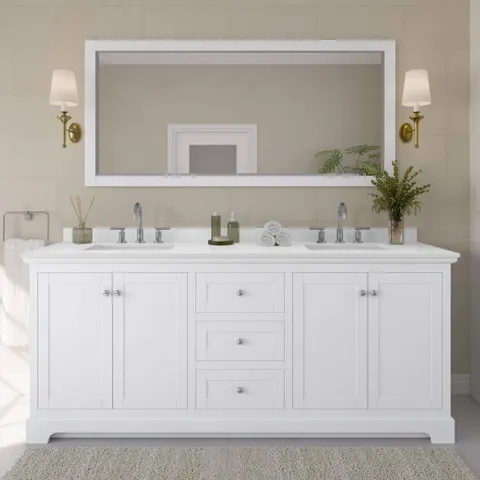 Avery 80 in. Double Bath Vanity with Quartz Top