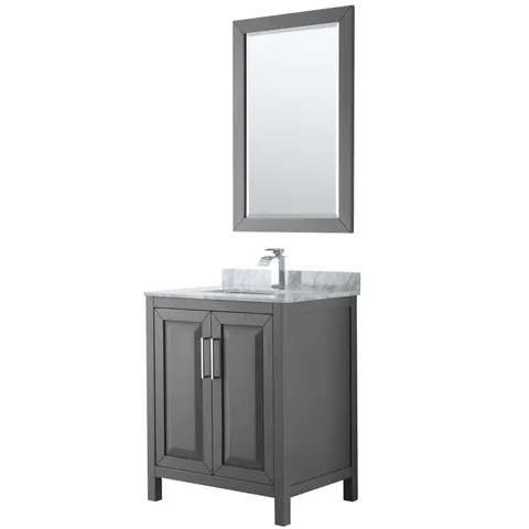 Daria 30 in. Bathroom Vanity with Marble Top and Mirror