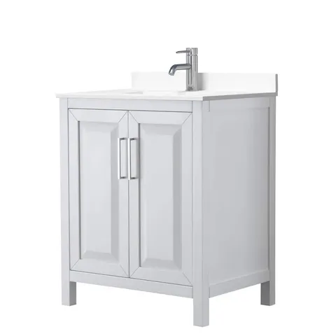 Daria 30" White Vanity with Cultured Marble Top