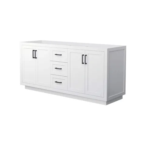 Miranda 71-inch Double Bath Vanity Cabinet in White