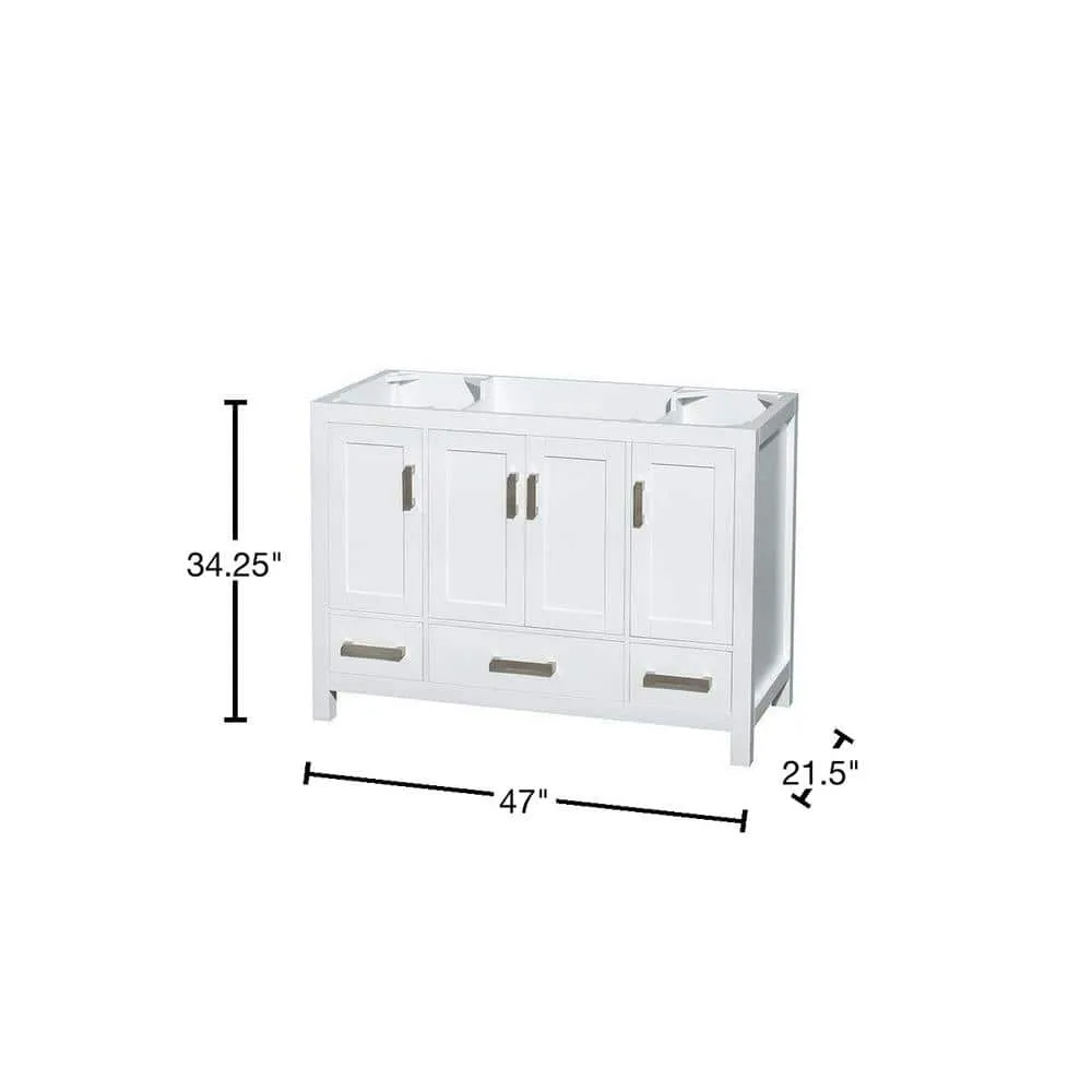 Wyndham Collection Sheffield 47 in. Bathroom Vanity Cabinet in White, photo 2 of 3