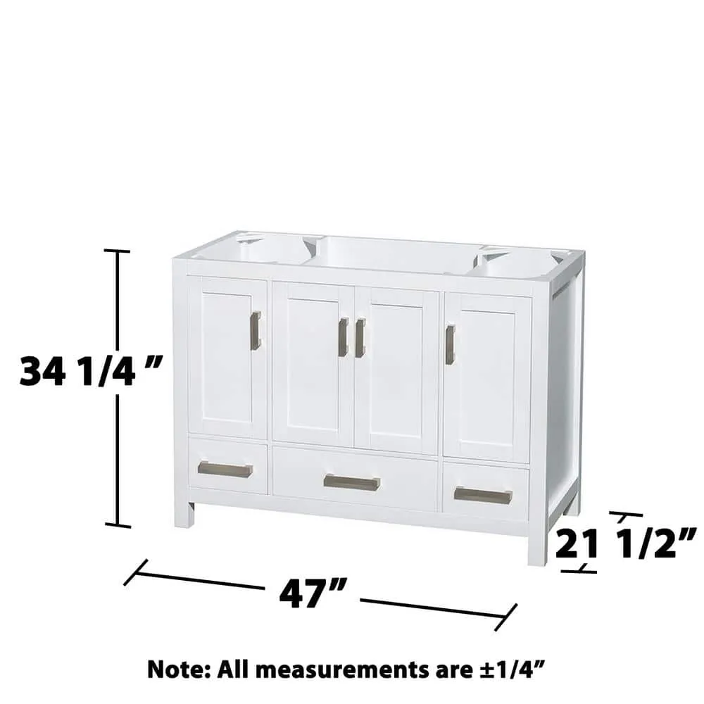 Wyndham Collection Sheffield 47 in. Bathroom Vanity Cabinet in White, photo 3 of 3